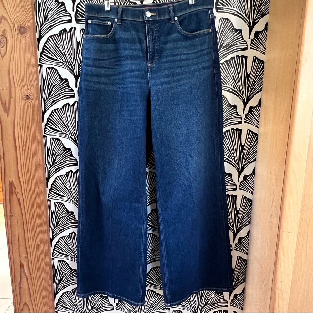 SPANX Wide Leg Jeans Dark Wash Size XL